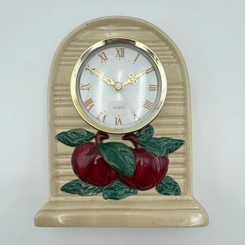 Vintage Apple Kitchen Clock Quartz Mantel Desk Clock Country Farmhouse Decor‎ 7